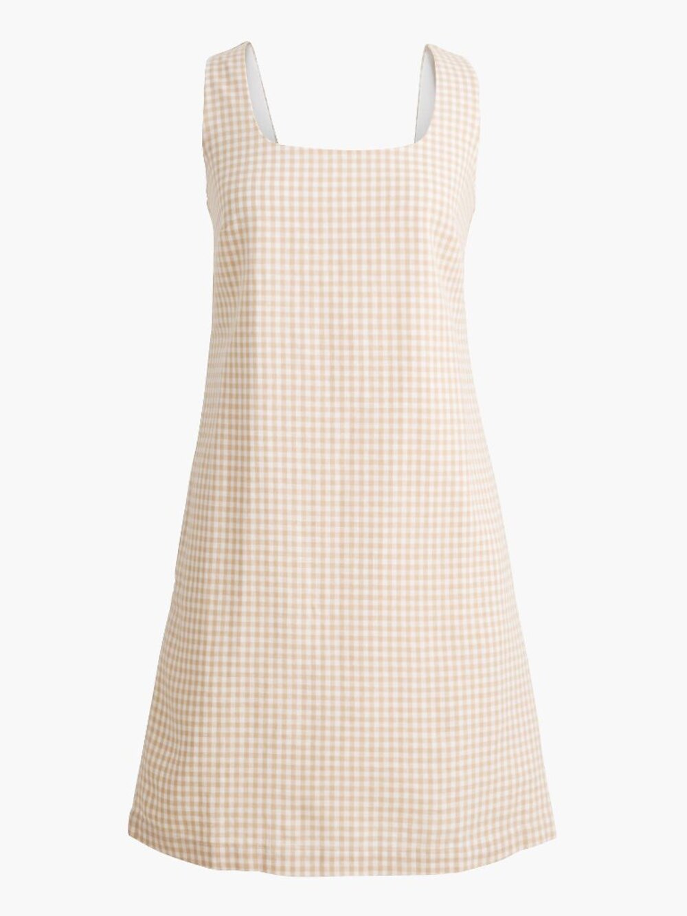 Linen-blend Squareneck Shift Dress